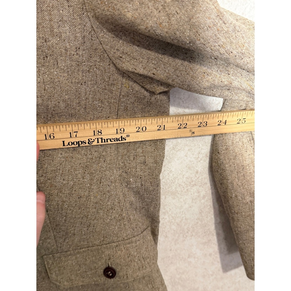 LL Bean Field Coat Barn Jacket Women 16 Brown Wool Blend Suede Collar Preppy - Picture 4 of 10
